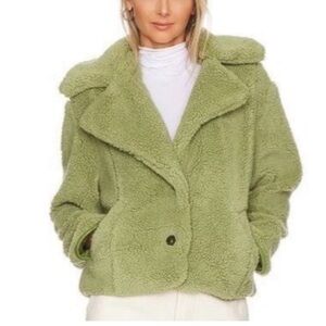 New! Womens Free People Joplin Sherpa Cozy Jacket X-large sweet pistachio green
